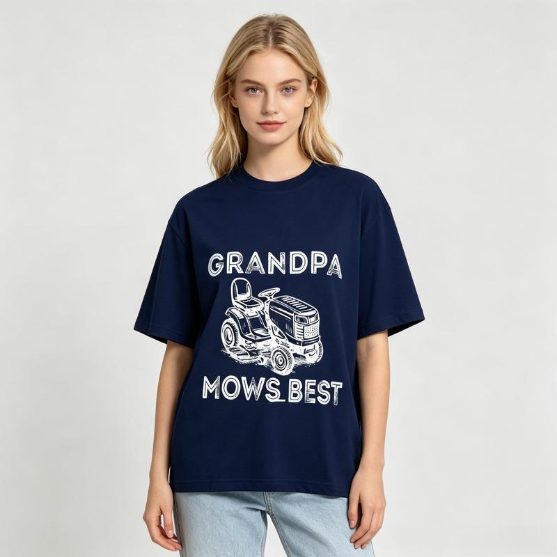 Women's Comfort Colors® Vintage Crew Neck Pure Cotton Lawn Mower Graphic T-Shirt - Ultra-Soft, Lightweight, Well-Fitted, Retro, Machine Washable, Beach Casual Tee, Funny Grandpa Father's Day Gift