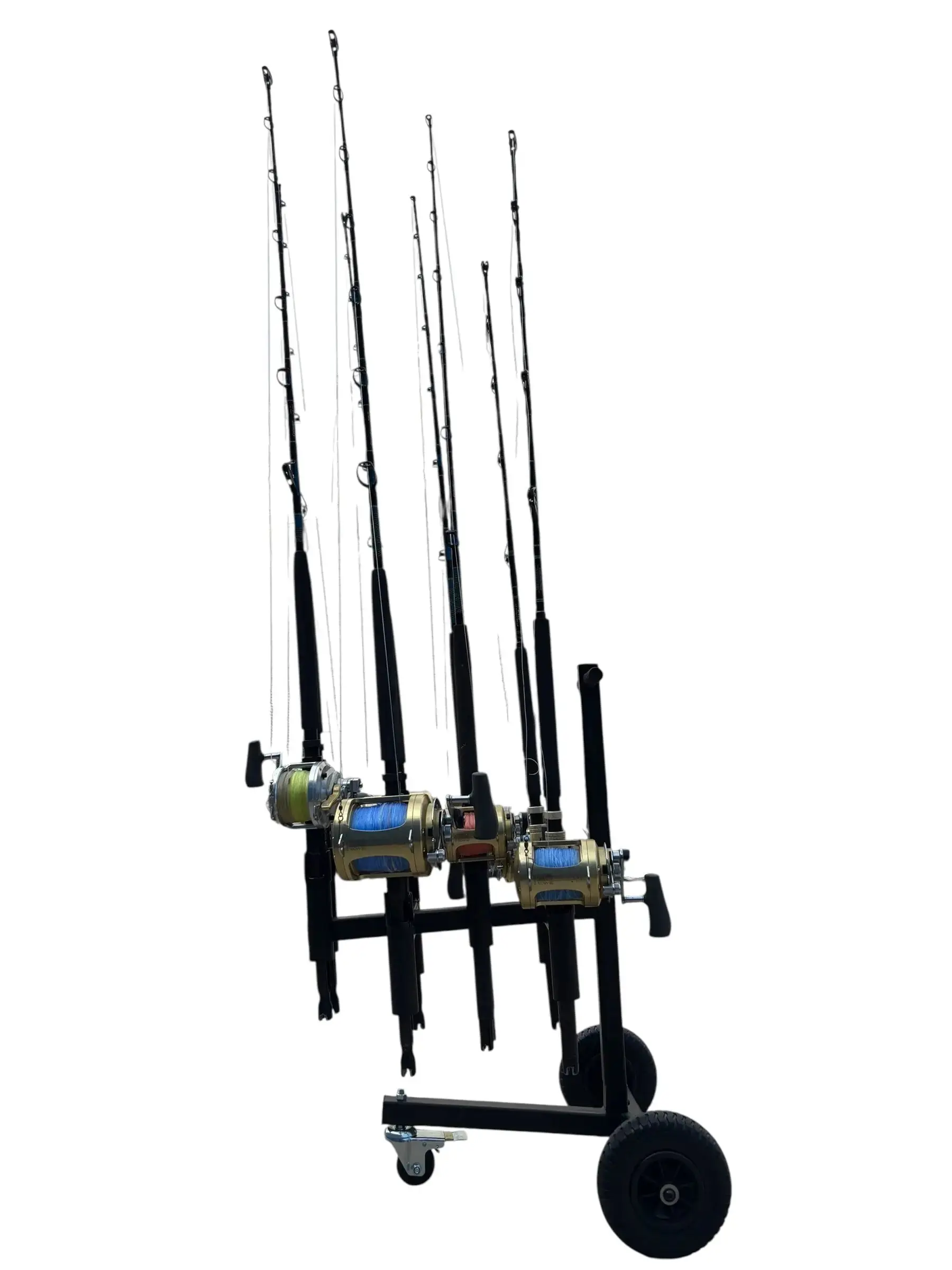 Dev Fishing Offshore Rod Holder Dock Transport Roller Push Wheel Cart