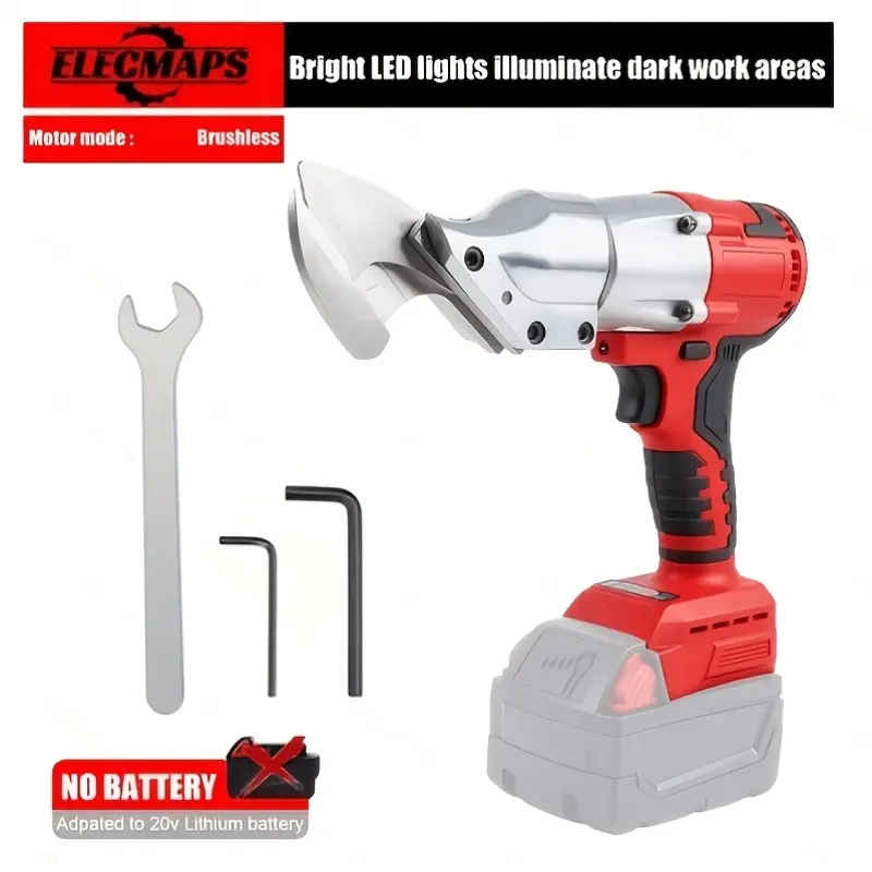 High-torque, brushless heavy-duty metal shears—a cordless sheet metal cutter compatible with DeWalt 20V batteries (battery not included). Suitable for cutting stainless steel, iron, carpet, leather, and cardboard; an ideal gift for men.