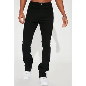 Cornell Stacked Skinny Flare Jeans - Black