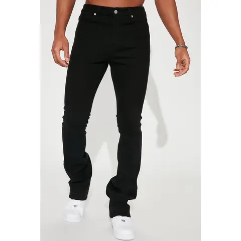Cornell Stacked Skinny Flare Jeans - Black