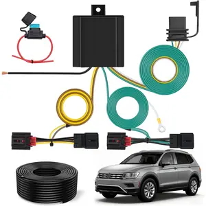 Nilight 4 Pin Trailer Wiring Harness Kit 56403  Standard 4 Way Connector Custom for 2018 2019 2020 2021 2023 2024 Volkswagen Tiguan Simple Fit Tow Hitch Accessories