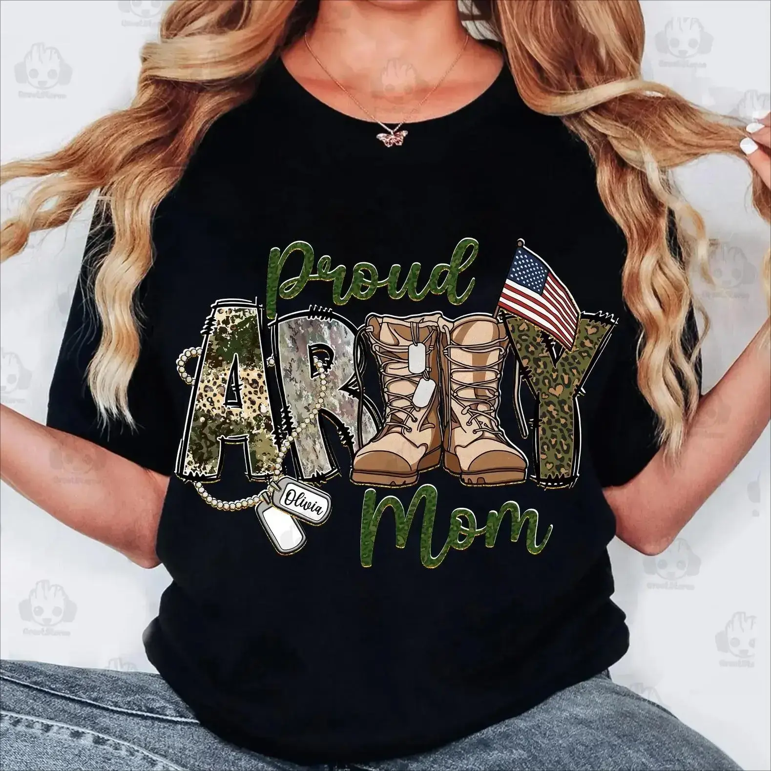 Custom Proud Army Mom Png, Military Mom Png, Army Family Png, Soldier Mom Png,USA Patriotic Png, Veterans Day Png, Memorial Day Png  zzh66