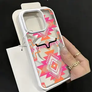 Aztec Pattern Phone Case, Tribal Geometric Style for iPhone 17 16 15 14 13 12 11 Plus Pro Max.