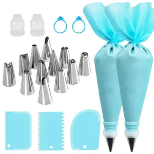 21-Piece Cake Decorating Tool Set, Baking Supplies, Silicone Icing Bags, Pastry Tips, Perfect for Halloween Christmas Thanksgiving