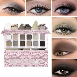 Afflano Eye Shadow Palette, 12 Shades, Matte Finish, Neutral Colors, High Pigment, Low Saturation, Long-Lasting Makeup
