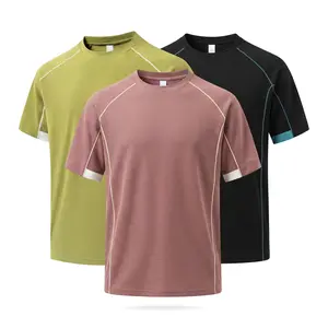 Waffle Knit Athletic T-Shirt - Men’s Color Stitched Crew Neck Short Sleeve for Outdoor & Street Style