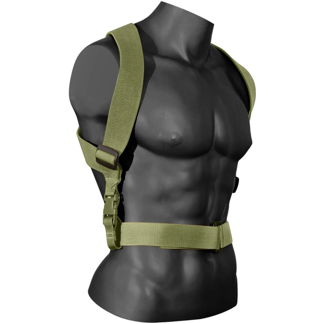 Unisex Adult One-Size-Fits-All Military Combat Tactical Suspenders - Olive Drab Work Safety Gear, Adjustable Wide Strap, Durable Elasticized Material, Fast Side Release Buckle Attachment, Comfortably Supports Belt-Mounted Gear, Fits Up to 4" Wide Belts