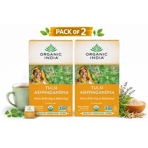 Organic Corner Calming Tulsi Herbal Tea Favorites - Holy Basil, Ashwagandha, Honey Chamomile, Sleep - Adaptogen, Vegan, USDA Certified Organic, Non-GMO - 18 Infusion Bags