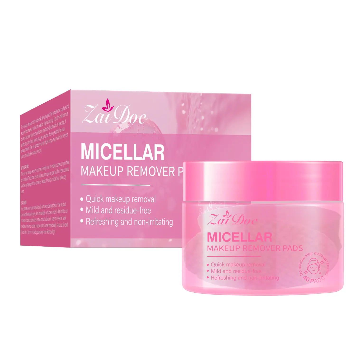 Zaidoc Facial Cleansing Pads, 3-Type Set with Micellar, Turmeric & Salicylic Acid, Moisturizing Makeup Remover for Skin Clarity, Makeup Remover Wipes