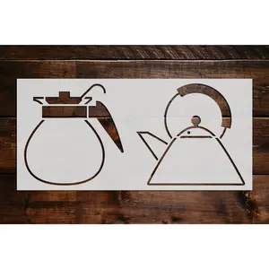 Coffee Pot & Tea Kettle Stencil - Art and Wall Stencil