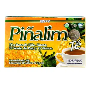 Pinalim Tea Cleansing Herbal/Te de pinalim Mexican Version-Pinneaple, Flax, Green Tea, White Tea - 30 Day Supply Natural Herbal Supplement Beverange
