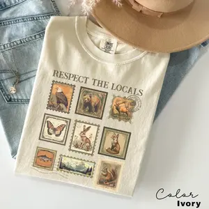 Comfort Colors Respect The Local Wildlife T-Shirt, Gift For Nature Lover, Animal Lover, Protect National Parks, Granola Girl Shirt