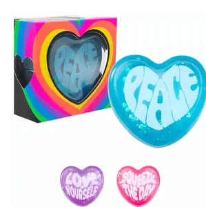 NeeDoh Good Vibes Only Heart-Shaped Stress Relief Toy With Inspirational Messages And Super Solid Squish-fun