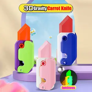 Carrot Flip Knife,Glow-in-the-Dark Fidget Toy,3D Gravity Carrot Knife,Trending TikTok Gadget,Luminous Carrot Blade,Flip Knife for Fun & Focus,