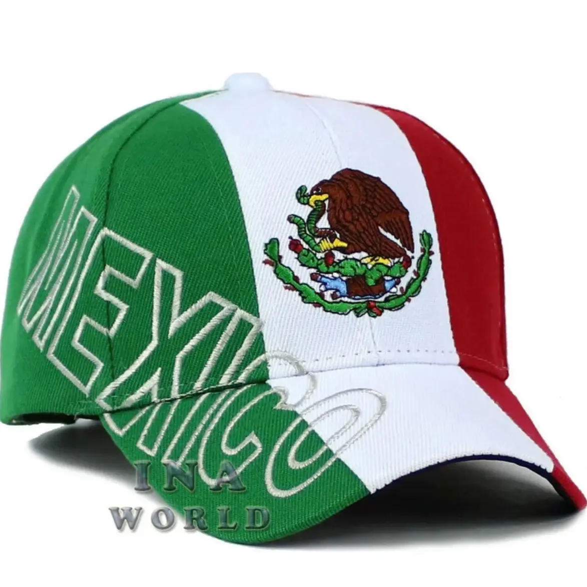MEXICAN Hat MEXICO Flag Eagle Embroidery Curved Bill Adjustable Baseball Cap
