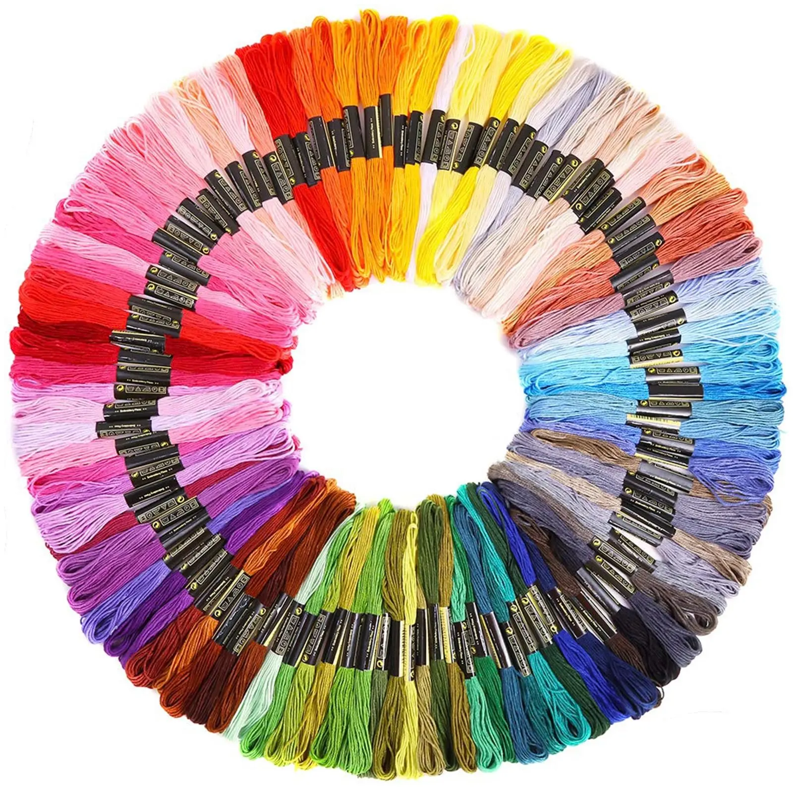 Friendship Bracelet String 100 Skeins Rainbow Color Embroidery Floss Cross Stitch Embroidery Thread Cotton Floss Bracelet Yarn Bulk, Craft Floss