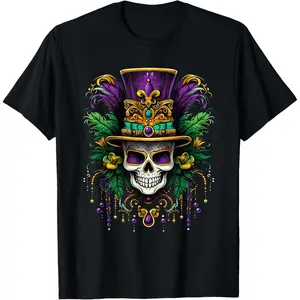 Mardi Gras Costume Sugar Skull Carnival New Orleans Trip T-Shirt