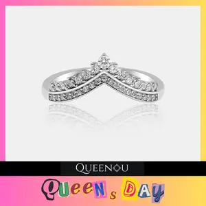 【848】QUEENSDAY  The Radiant V-Band Synthetic Moissanite Ring