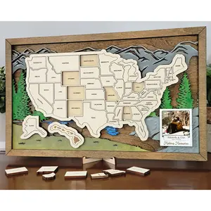 Personalized US Travel Map, US Travel Map, Travel Map Tracker, Family Road Trip Tracker, Travel Home Decor Gift for Travelers, RG 11x18