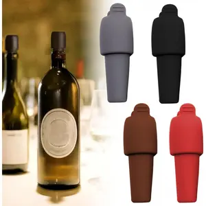 Silicone Wine Stopper for Wine Bottles, 2025 New Wine Stoppers for Wine Bottles, Seal Bottle Cover for Beer Champagne, Glass Bottle Sealer Covers Wine Stoppers for Home Use (4, All)