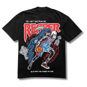 You Can't Run from the Reaper Graphic T-Shirt – Bold Streetwear for Basketball Fans and Featuring Iconic Kevin Durant-inspired Design Cotton Crewneck Fabric Fit