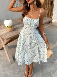 Women's Long Summer Floral Bohemian Strapless Bodycon Dress, Boho Summer Dresses, Sexy Backless Vintage Style, Perfect for Casual Wear and Parties