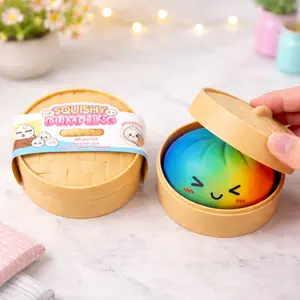Adorable Dumpling Squishy Toy, Cute Kawaii Soft Squeeze Stress Relief Ball, 1PC Assorted Color Sensory Fidget Toy