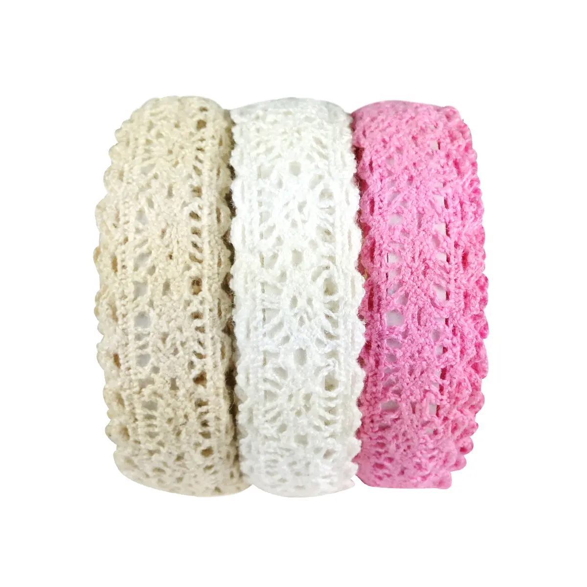 Decorative Lace Tape Ribbon, 200cm L x 15mm W (set of 3)