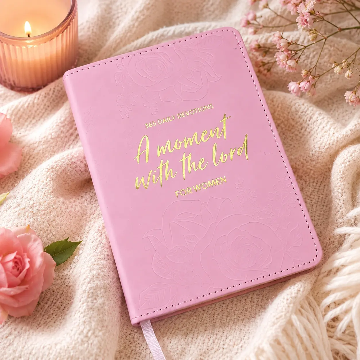 A Moment with the Lord for Women, 365 Days Devotional Journal, Portable Daily Reflections NoteBook, Perfect Gift for Holidays Birthdays Christmas New Year, Self Improvement Journal,One Minute with God,Perfect Gift for Women