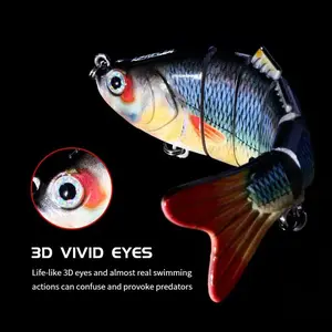 Master Fishing Lures with BKK Hooks 3D Realistic Eyes 7 Segments jointed lure for Bass Trout Walleye Ultra Sharp Treble Hooks Lifelike Fishing Baits,Suitable for Fresh Water and Saltwater,Sinking Lifelike Outdoor Fishing Equipment