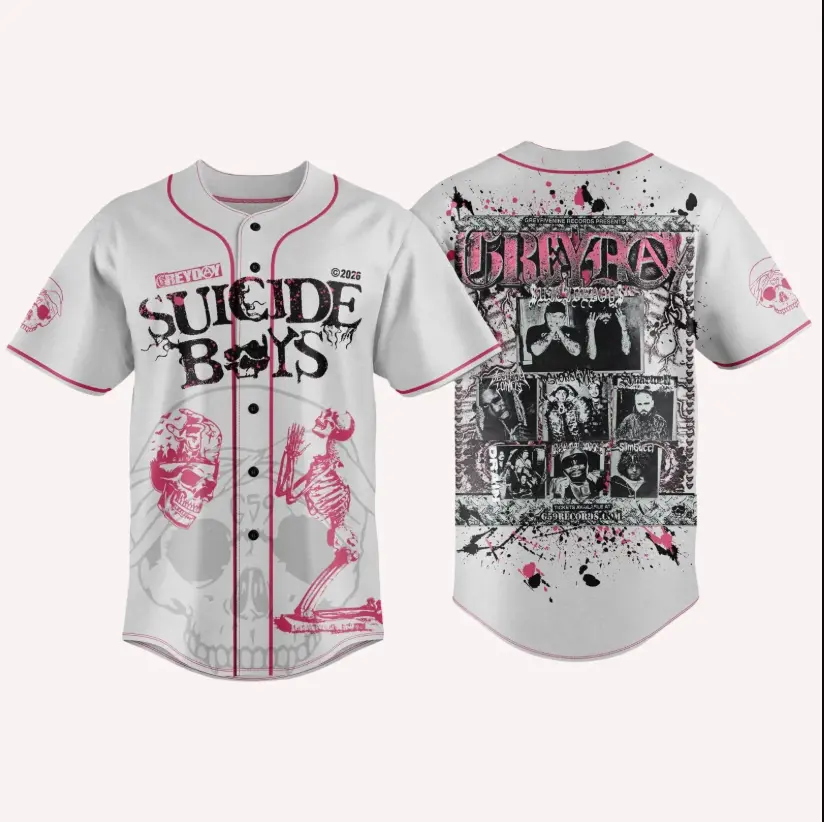 Custom Sboy G59 Baseball Jersey, Greyday Tour 2026 Jersey Shirt, Sulcide boy Merch Shirt, Tour 2026 Shirt For Fan