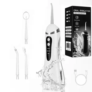 Oral Irrigator 3 Modes  Portable Oral Irrigator  Suitable for Braces Wearers Ideal for Home and Travel Wireless Portable Oral Irrigator Powerful  Rechargeable  Waterproof Water Flosser - Dental Care Kit lightweight handle