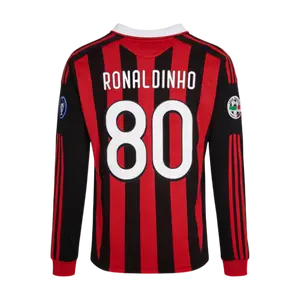 No.80 Ronaldinho 2009 2010 Home Retro Long Sleeves soccer jerseys