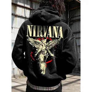 Printed hoodie, vintage washed cotton pullover, autumn and winter streetwear, warm and skin friendly fabric, loose design