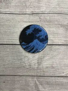 Glossy Ocean Waves Epoxy Resin Wooden Coasters - Kitchen Tableware for Dining Table Protection