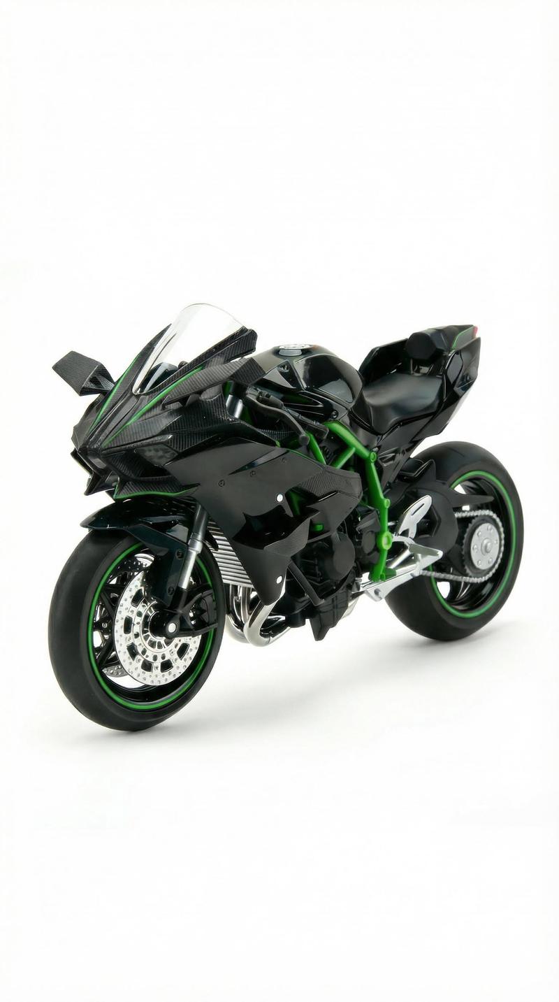 1:12 Scale Diecast Motorcycle Model - Zinc Alloy Collectible Toy! Features Suspension, Free - Roller, Push - Back & Non - Rechargeable Button Battery. Black, Sleek Modern Design for Diecast Enthusiasts!