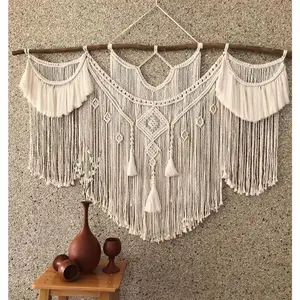 QLBUJ Large Macrame Wall Hanging Natural Driftwood Macrame Tapestry Above Headboard Boho Home Decor for Bedroom Living Room Apartment Wedding Party,38" W X 32" L