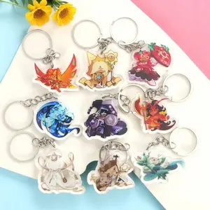 Cookie Run Kingdom Keychain, Shadow Milk Cookie Whitelily Pure Vanilla Burning Spice Kingdom Keychain, Cute Keyring Acrylic, Perfect Gift for Fans, Collectible Character Charms, Backpack & Bag Accessories