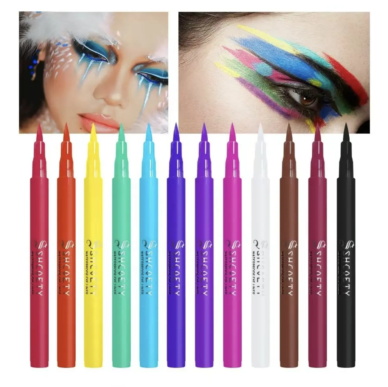 12 Pcs Waterproof Liquid Eyeliner, Long Lasting Matte Eyeliner, Quick Drying Eyeliner Pen, Longwear Eye Liner, Professional Daily Makeup Accessories, Eye Makeup Supplies, Waterproof Precision Eyeliner