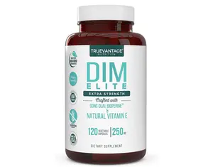 TrueVantage Nutrition DIM Elite Extra Strength 250mg Diindolylmethane Plus Dong Quai Natural Vitamin E & BioPerine for Menopause Relief Hormonal Acne Support Veggie Capsules