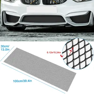 Universal Aluminum Alloy Car Grill Mesh,39.4*13in,Durable,Easy to Cut and Install,Fit for Bumper,Body Kit,Fender,Hood Vent Vehicle Opening