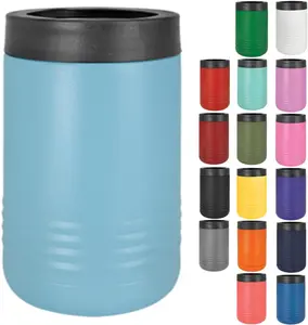 Light Blue Polar Camel 12 oz & 16 oz Vacuum Insulated Universal Can Cooler  Stainless Steel  and Soda Holder, Vacuum Sealed Drink Cooler, 18+ Colors ,  for Gifts, Camping, BBQs