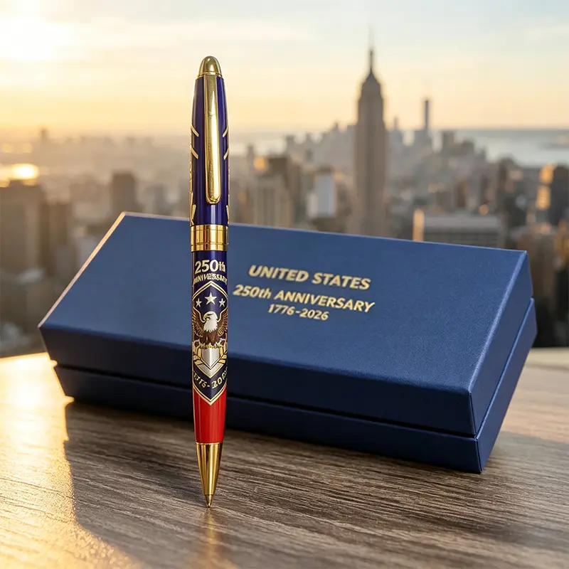 250th Anniversary Metal Commemorative Pen - US Pride Collectible Gift for Patriots, Home Decor Decorative Collections, Us Pride / Nation Pride