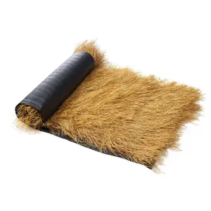 Artificial Thatch Grass Roof Roll For Outdoor Tiki Huts, 1.6 X 19.7 Ft, Durable Faux Roof Covering For Bar Skirt And Patio Roof Décor, UV Resistant, Weatherproof, Easy Install For Patios