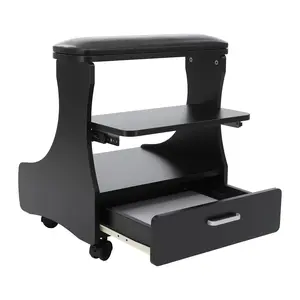 3 Tier Rolling Pedicure Foot Rest Stool with Wheels Brakes 80kg Capacity Heavy Duty Adjustable for Salon Spa Pedicure Nail Technician Chair