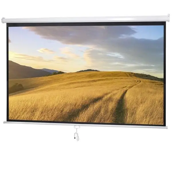 Segawe 100" 16:9 HD LCD Pull-Down Projector Screen with Matte Surface, Adjustable Durable Metal Frame, Universal Fit for Ceiling/Wall Mount Home Theater, Home Users, Manual Setup