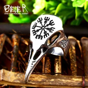 Personality Domineering Street Alternative Ring European and American Viking Viking Crow Stainless Steel Casting Ring Unisex