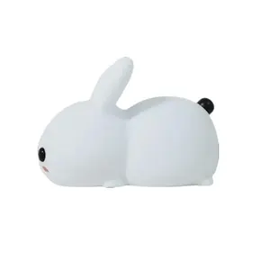 Night Light for Kids, Cute Squishy Bunny Silicone Lamp, Kawaii Animals Bedside Light Up for Woman and Girls, LED Decor Rabbit Nightlight for Toddler Bedroom