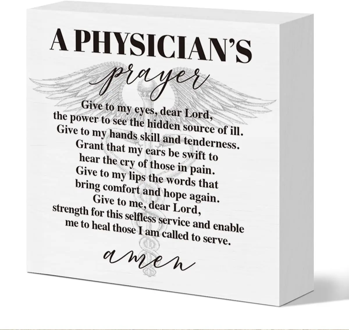 Doctor Gifts for Women Men, Birthday Christmas Christian Gifts for Doctor DR Physician Medical School Student Graduation Gifts, Doctor Office Home Desk Decor Wooden Sign, a Physicians Prayer